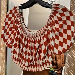 Nordstrom Crop Top | White and Red | Size S